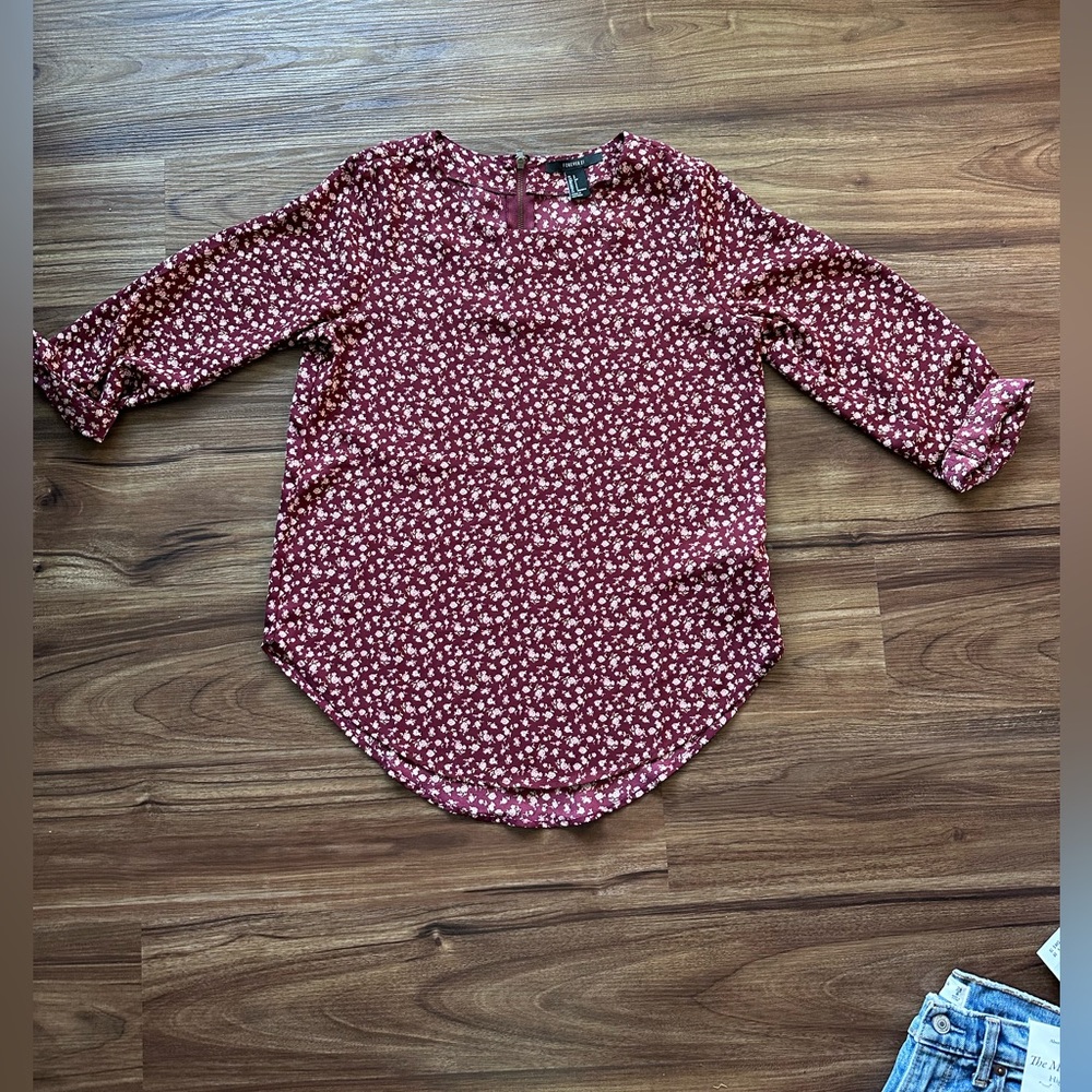 Maroon and Pink Floral blouse